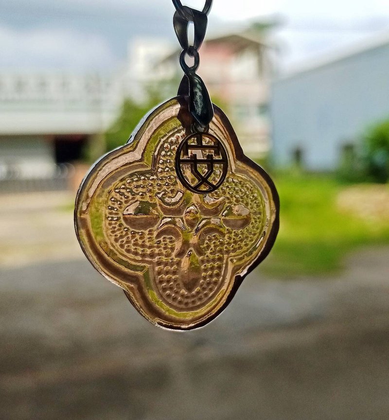 海棠花鑰匙圈 海棠花 鑰匙圈 復古玻璃 壓花玻璃 吊飾 禮品 - 鑰匙圈/鑰匙包 - 玻璃 