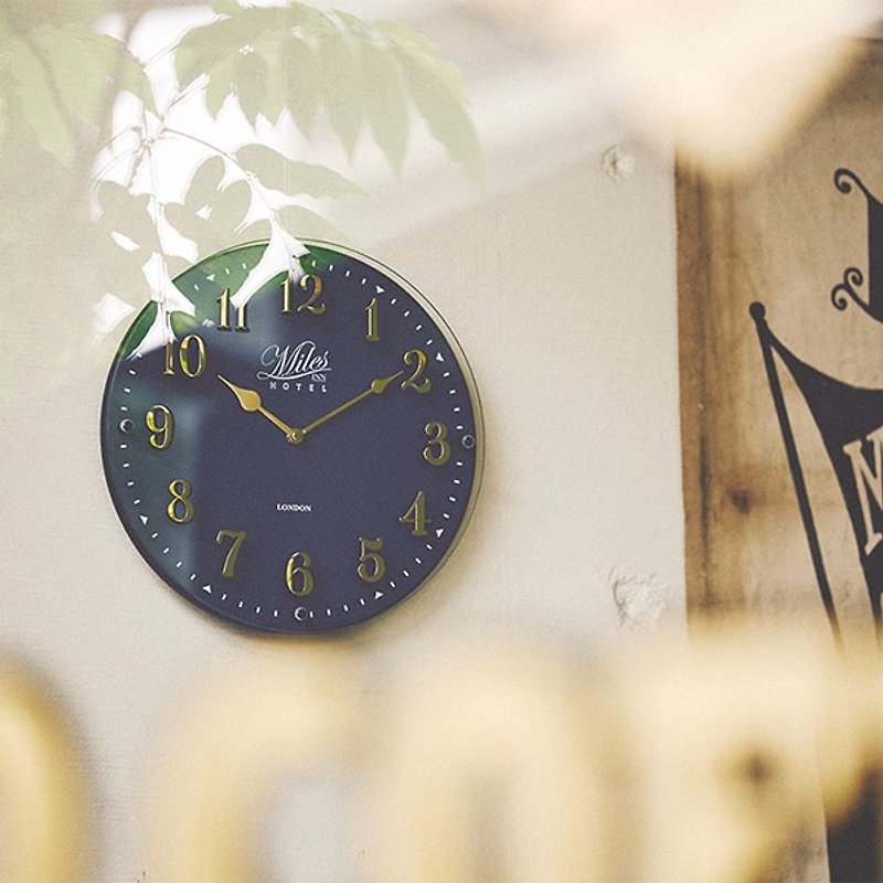 [瑕疵 welfare products] Froyle - British gentleman mute clock wall clock (blue) - นาฬิกา - แก้ว สีน้ำเงิน