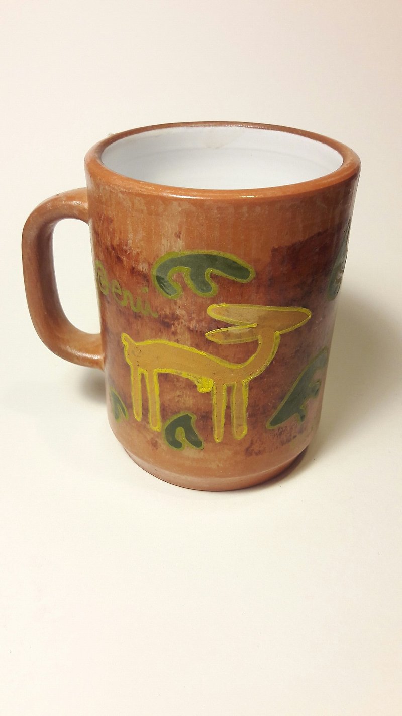 Alpaca hand painted ceramic mug - แก้วมัค/แก้วกาแฟ - ดินเผา สีนำ้ตาล