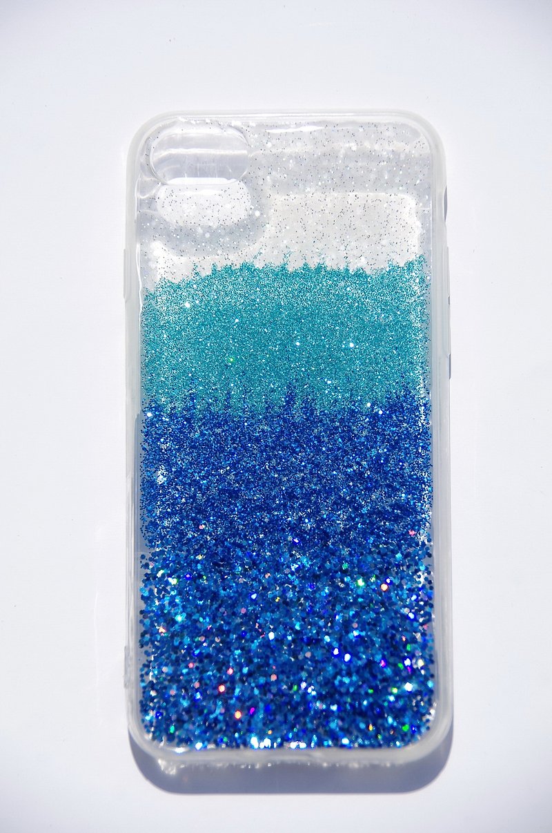 Handmade phone case, iphone7 and iPhone8, Shiny Blue - Phone Cases - Plastic Blue