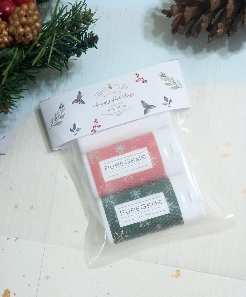 【クリスマスプレゼント】【交換プレゼント】クリスマス携帯石鹸 赤・レッド・ホワイト（3個セット） - 石けん - その他の素材 多色