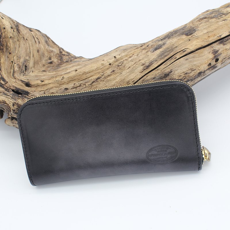 Gradation Wallet NoahGradation(Black) Hand dyed Made in JAPAN nume leather - Wallets - Genuine Leather Black