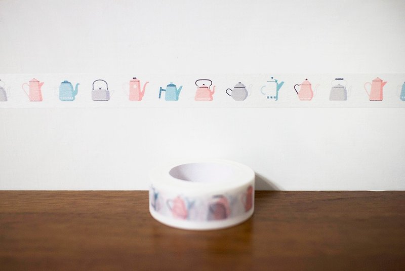 Maotu-Paper Tape (Teapot Party) - Washi Tape - Paper White