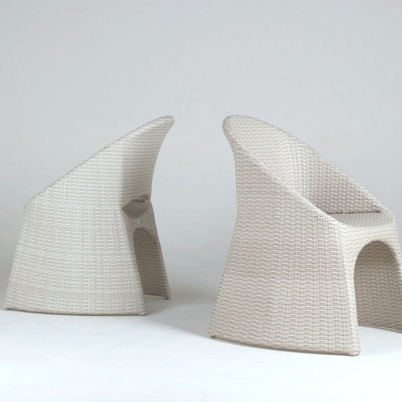 Indoor and outdoor chairs-white-streamline shape/Indoor and Outdoor - เก้าอี้โซฟา - วัสดุกันนำ้ ขาว