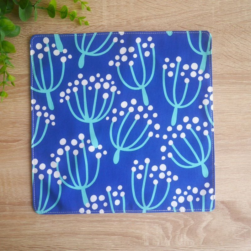 台灣純棉手帕 = 飛揚蒲公英 = 藍 (共2色) - 手帕 - 棉．麻 