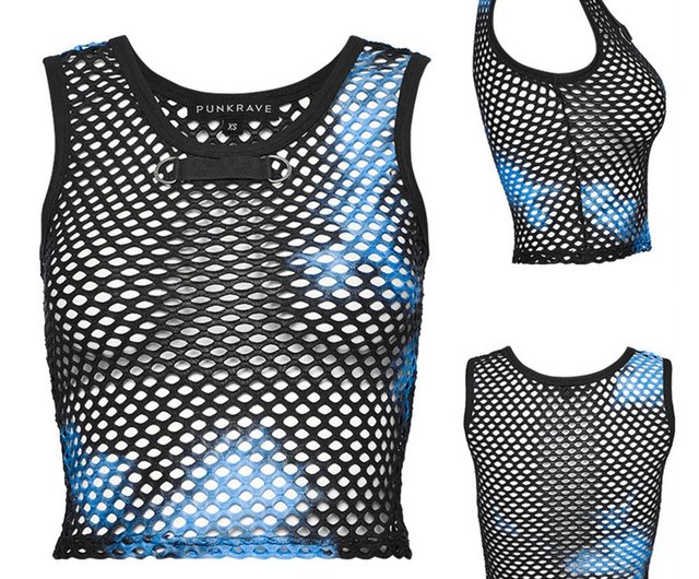 Punk Shaman Elixir Tie-Dye Grid Witch Clothes-Red/Blue/Black/Vest/Off-the-Shoulder  Top - Shop PUNK RAVE Women's T-Shirts - Pinkoi