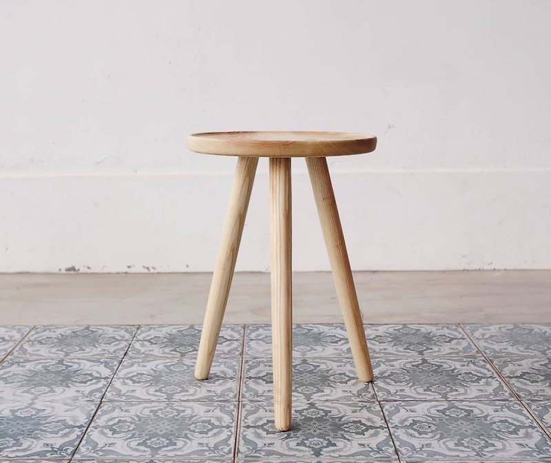 Lightweight button solid wood bench (white wood) - เก้าอี้โซฟา - ไม้ สีกากี