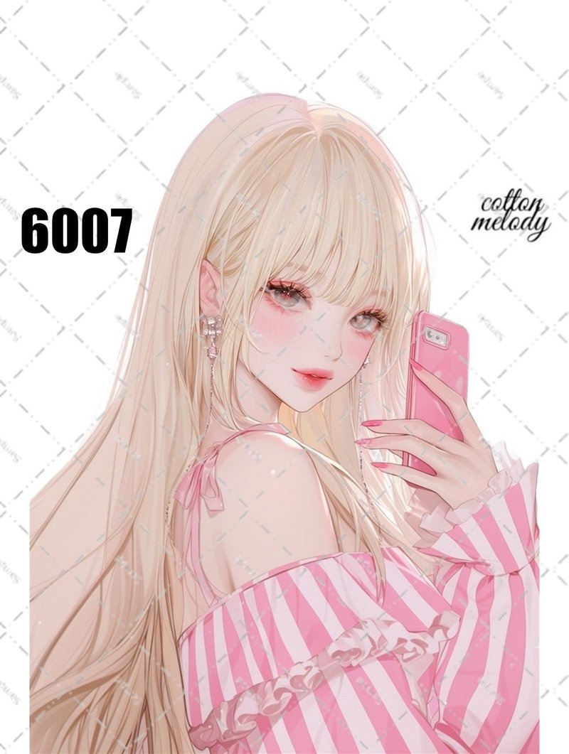 original sticker no.6007 人物ステッカー オリジナルステッカー 人物ステッカー 女の子ステッカー オリジナル人物ステッカー - 貼紙 - 紙 