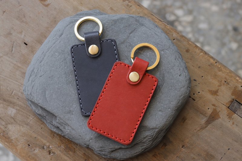 (Two-in discount combination) leather key ring | square | laser lettering can be purchased - ที่ห้อยกุญแจ - หนังแท้ หลากหลายสี