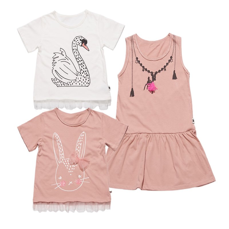 Three combinations of joy prices - organic cotton dress and 2 T-shirts - อื่นๆ - ผ้าฝ้าย/ผ้าลินิน 