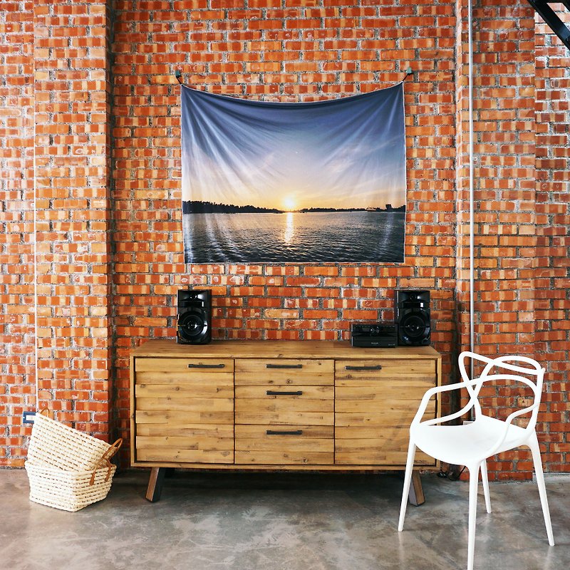 Free custom-made your own exclusive wall decoration fabric curtain BM04 Sunset Wall Tapestry - ตกแต่งผนัง - เส้นใยสังเคราะห์ สีแดง