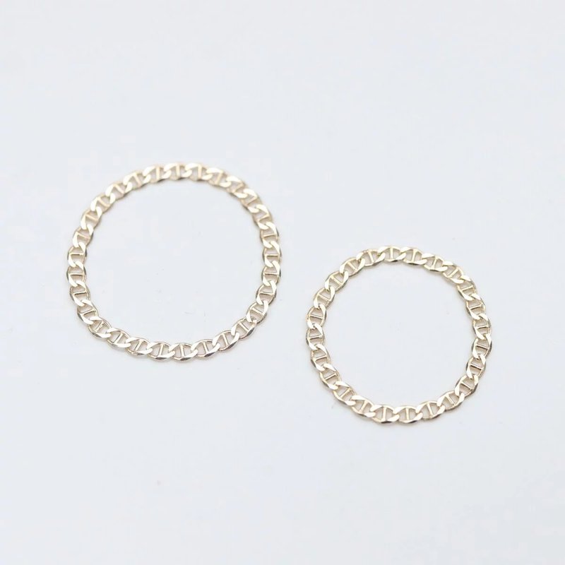 14K Zero Gravity Skin Chain Ring 服貼鍊戒 - 戒指 - 貴金屬 金色