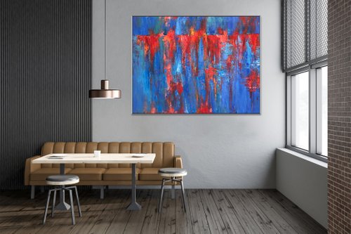 赤、青、白、黄色の抽象絵画 · 無料の写真素材
