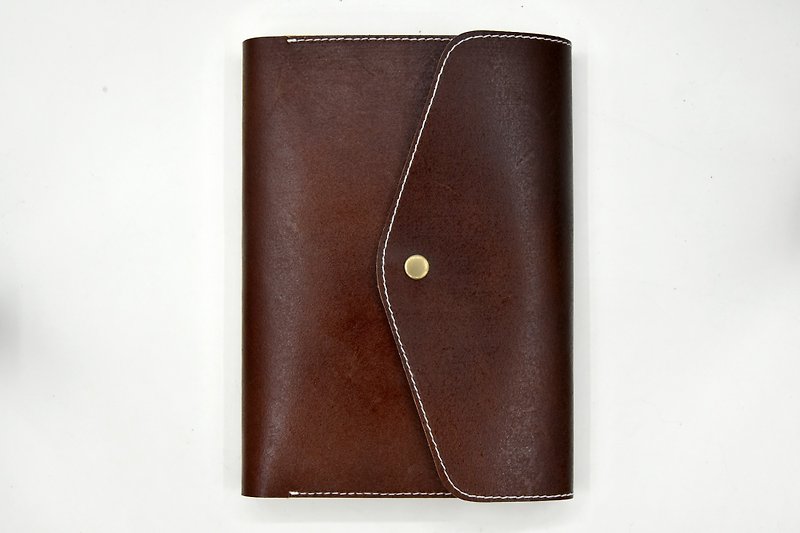 Genuine leather book cover- A5/25k size - สมุดบันทึก/สมุดปฏิทิน - หนังแท้ สีนำ้ตาล
