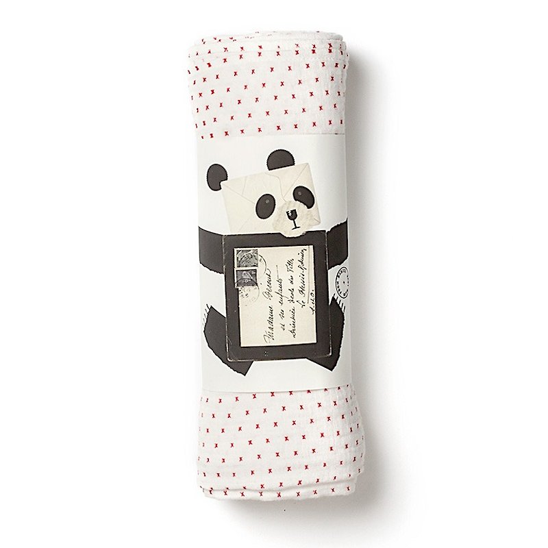 Organic Red Kisses muslin swaddle - Baby Gift Sets - Cotton & Hemp White