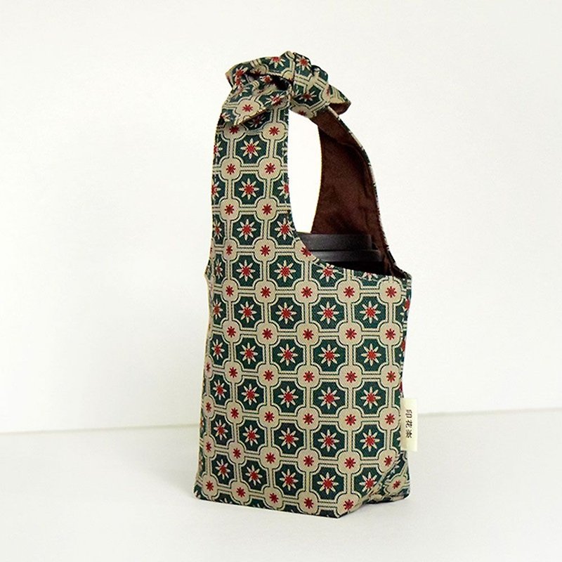 "Fatty Rabbit" Bottle Holder / Old Ceramic Tile No.2 / Garden Topiary - ถุงใส่กระติกนำ้ - ผ้าฝ้าย/ผ้าลินิน 