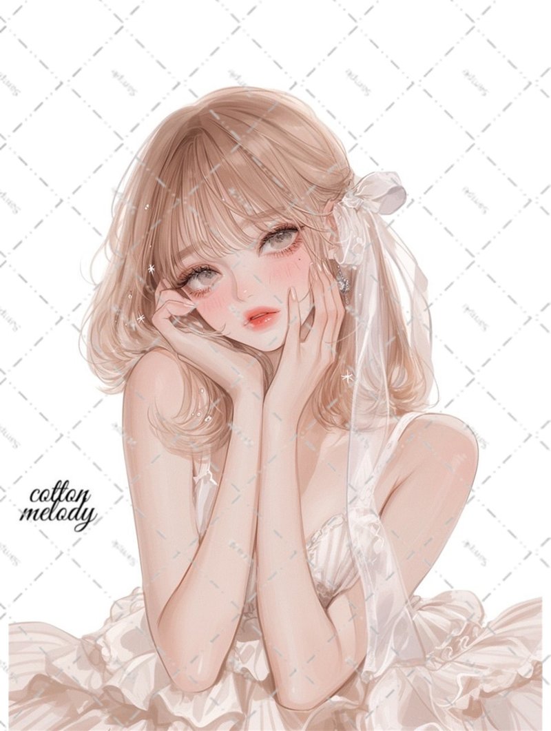 original sticker no.6258 人物ステッカー オリジナルステッカー 人物ステッカー 女の子ステッカー オリジナル人物ステッカー - 貼紙 - 紙 