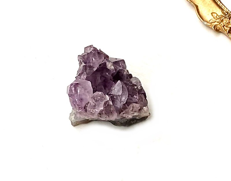 天然原礦可愛幾何三角小迷你紫晶簇 紫水晶 家居 辦公室 擺件 - 其他 - 水晶 紫色