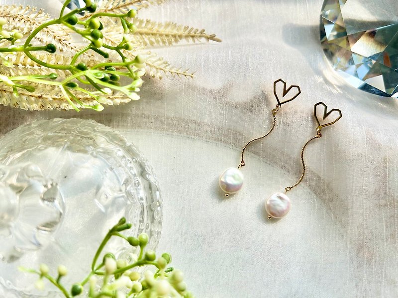 Natural Grade A Highlight Baroque Pearl Earrings Baroque Pearl Pearl Jewelry Pearl Earrings Handmade - Earrings & Clip-ons - Pearl Multicolor