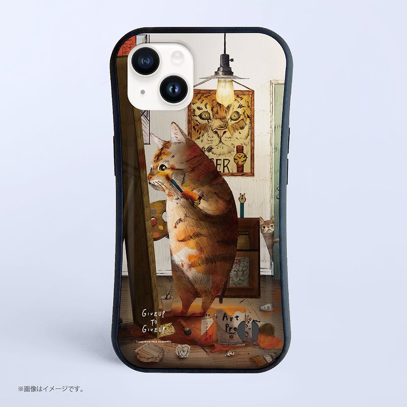 The cat who wants to be a tiger./Shockproof grip iPhone case - เคส/ซองมือถือ - พลาสติก ขาว