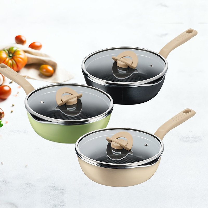 Tefal French Tefal cooking FUN series 22CM non-stick deep frying pan (covered) - three colors optional - Pots & Pans - Aluminum Alloy Multicolor