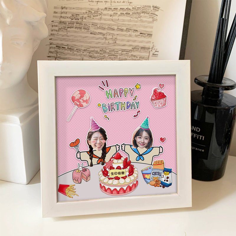 客製化立體相框照片合照情侶閨蜜生日結婚禮物 - 相框/畫框 - 木頭 