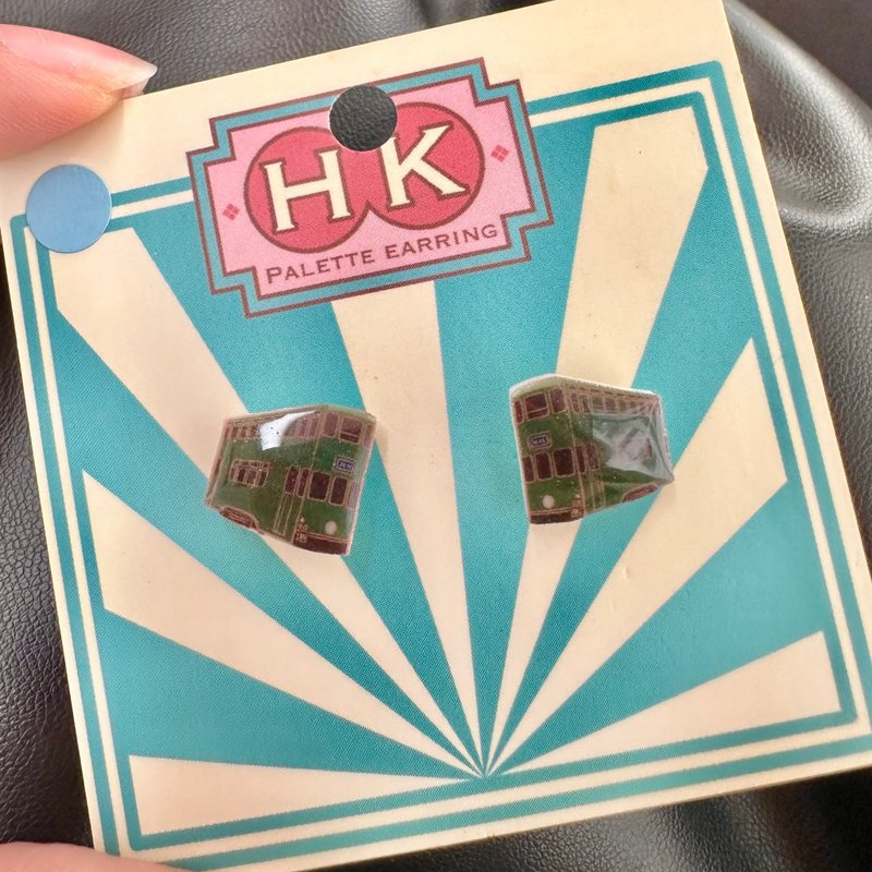 HKPaletteEarring - tram (earrings) - ต่างหู - เรซิน สีเขียว