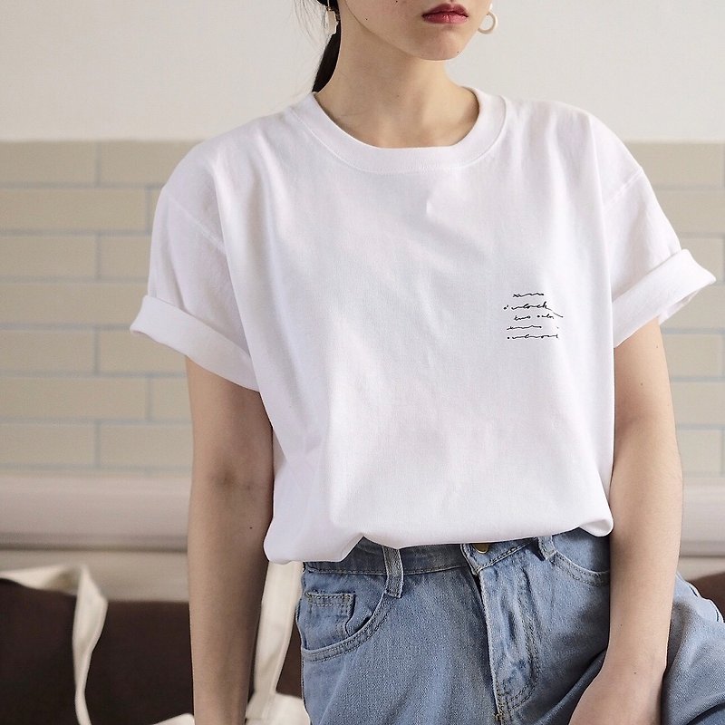 Two o'clock girl T-shirt double-sided design top - Unisex Hoodies & T-Shirts - Cotton & Hemp White