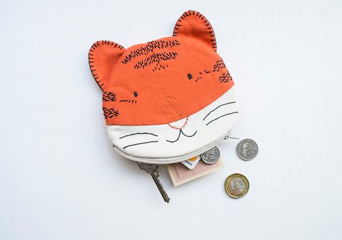Momshoo Tiger small zip pouch case