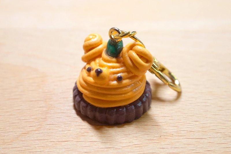 Healing Kuma Collection Bear Halloween Dessert Keychain - ที่ห้อยกุญแจ - ดินเหนียว สีส้ม