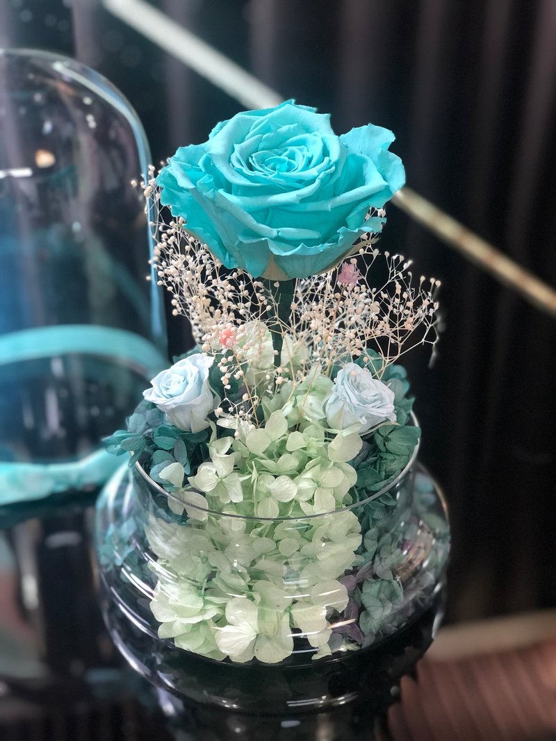 (香港自取) 薄荷綠色 保鮮花禮 保鮮花瓶 永生花盆 不凋花 - 乾燥花/永生花 - 其他材質 綠色