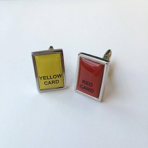 GLUE Associates - Designer Cufflink 紅黃牌袖扣 Yellow Card Red Card Cufflink