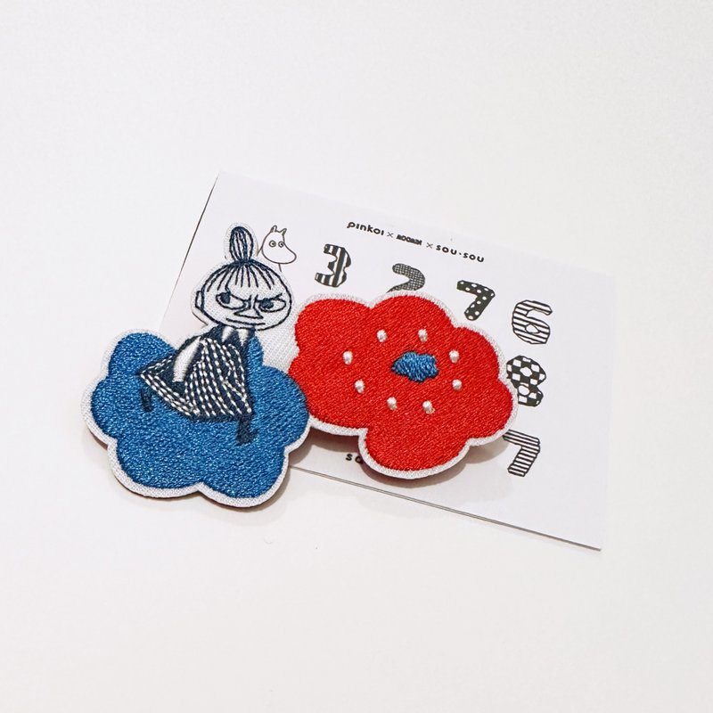 【Pinkoi x Moomin x SOU・SOU】Moomin Embroidered Pin - Little My (B) - เข็มกลัด - งานปัก 