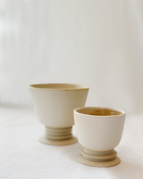 tsuipottery 陶瓷手工 | 高腳白陶杯