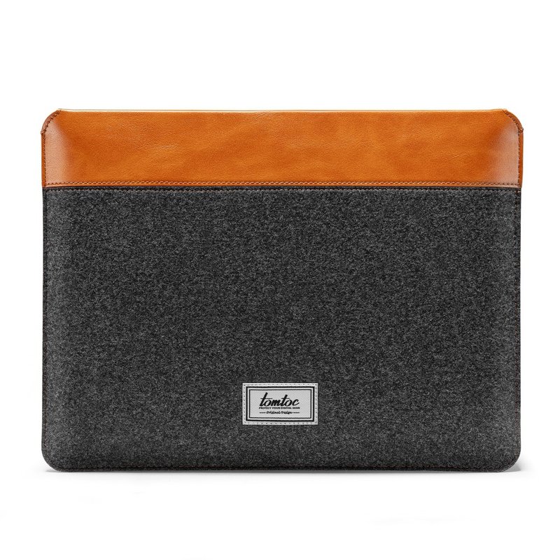 Tomtoc Elegant Leather Laptop Case for MacBook Pro / MacBook Air 13" - กระเป๋าแล็ปท็อป - หนังเทียม สีนำ้ตาล