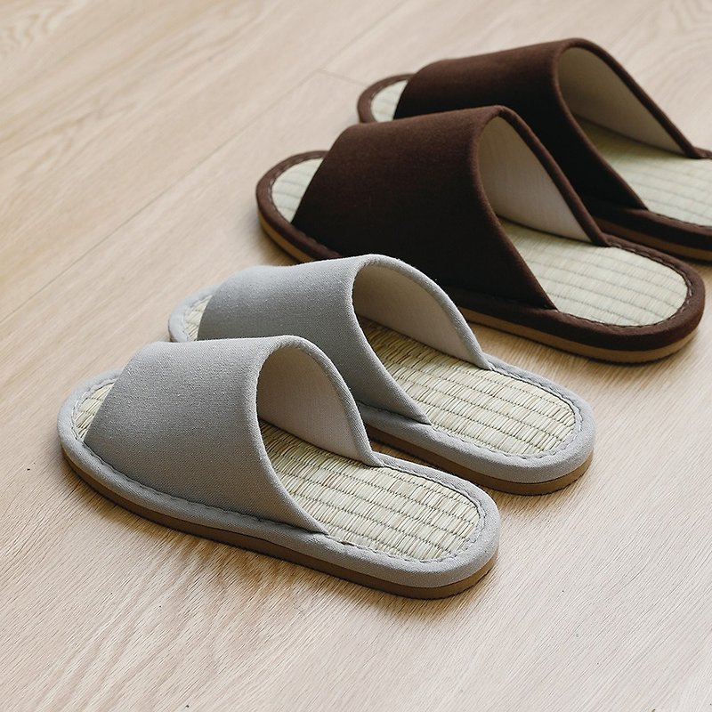 日本霜山 EVA和風布藝透氣涼爽室內竹蓆拖鞋(男女款可選) - 室內拖鞋 - 塑膠 多色