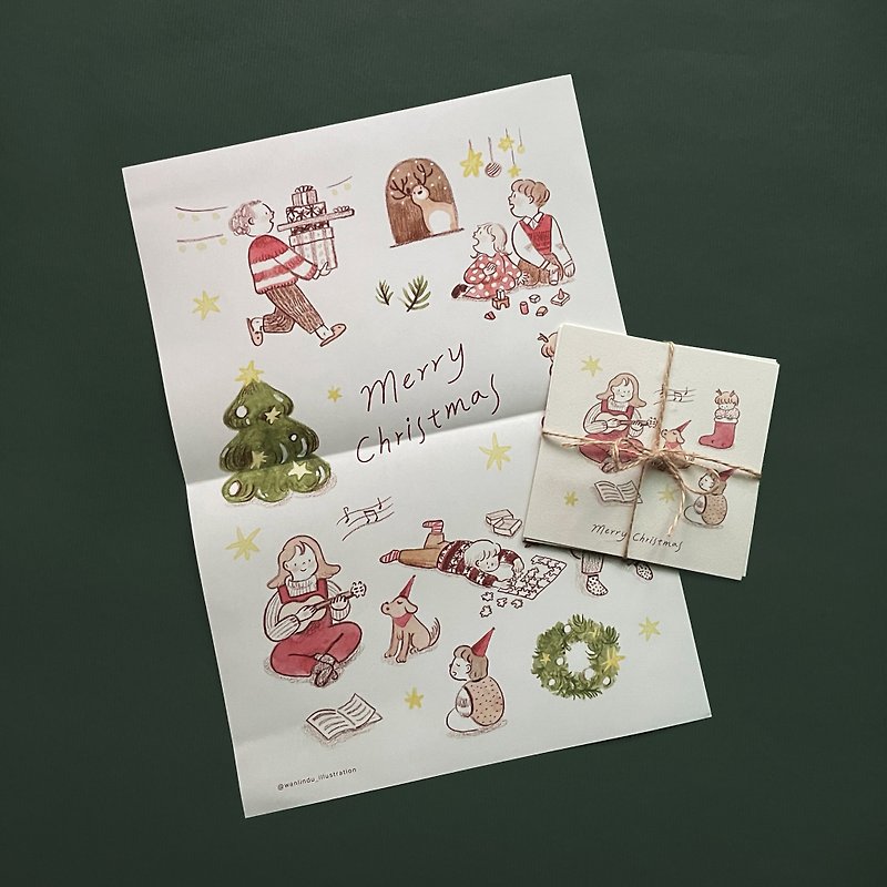 Wanlin Du Reunion クリスマスカード画報セット - カード・はがき - 紙 
