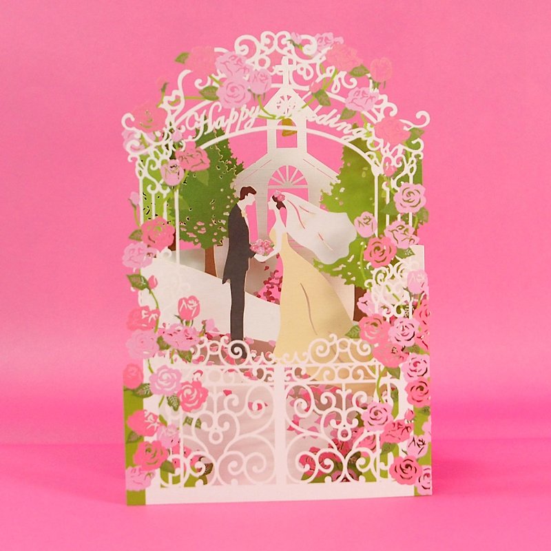 Chapel sculpture hug [Hallmark- Pop-up card wedding congratulations] - Cards & Postcards - Paper Pink
