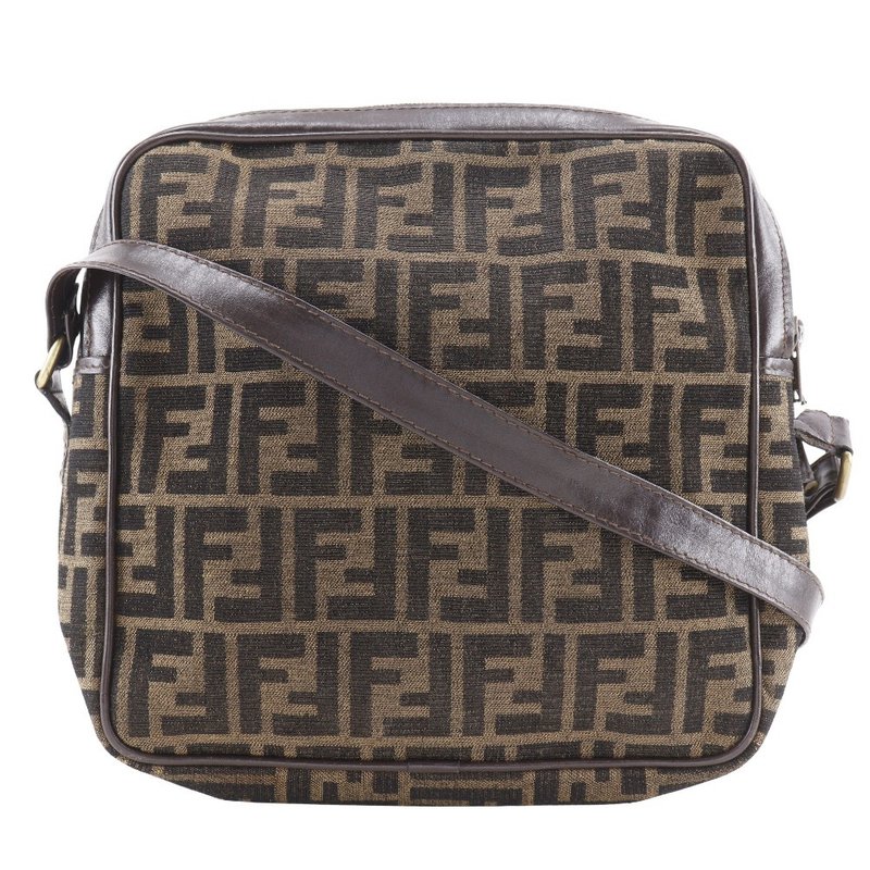 【日本直送】フェンディ FENDI ズッカ ショルダーバッグ ナイロンキャンバス 茶 レディース【中古】 - 側背包/斜背包 - 尼龍 咖啡色