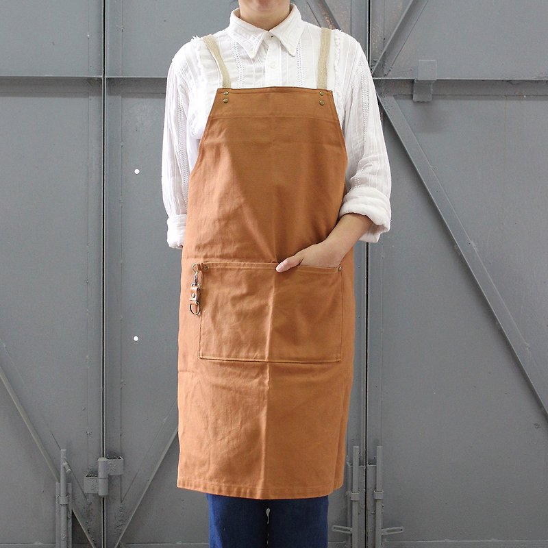 DailyAPRON canvas apron with linen strap and keyring - ผ้ากันเปื้อน - ผ้าฝ้าย/ผ้าลินิน 