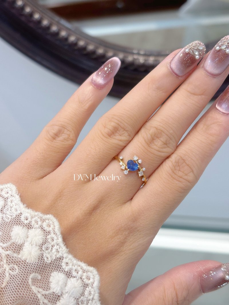 星河藍寶石愛心戒指 - 戒指 - 寶石 藍色