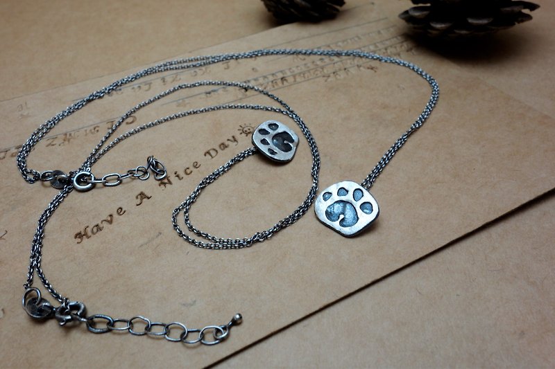 Sterling Silver Footprints Footprint Necklace Where Passed - สร้อยคอ - เงิน สีเงิน