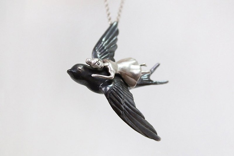 Sleepless Flight Necklace - Necklaces - Sterling Silver Silver