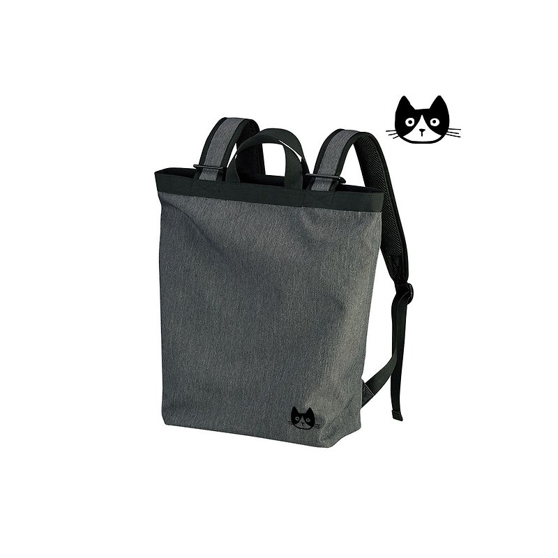 Water-repellent 1-point cat daypack [Made to order] - กระเป๋าเป้สะพายหลัง - เส้นใยสังเคราะห์ สีเทา