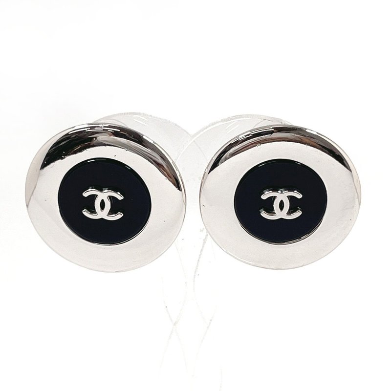 CHANEL Clip-On Coco Mark Round Metal Silver 97 A Accessories Jewelry - ต่างหู - เครื่องประดับ สีเงิน