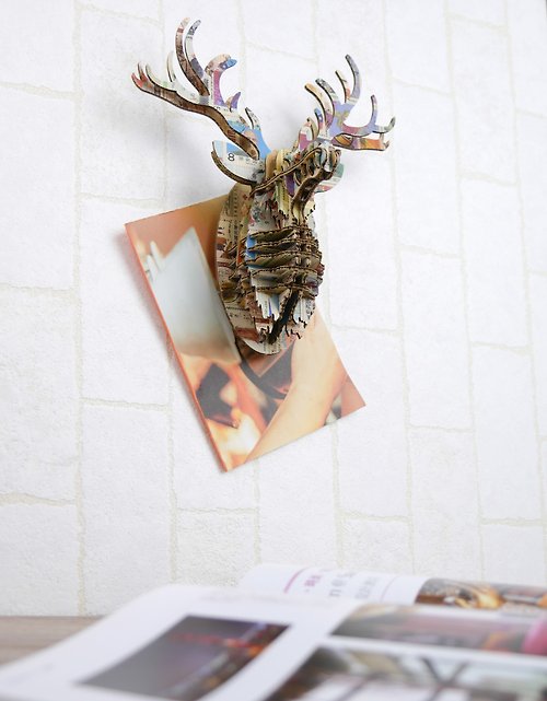TENONART 坦諾藝術 Adonis 公鹿 3D 手作 DIY 居家掛飾 郵票拼貼 小型
