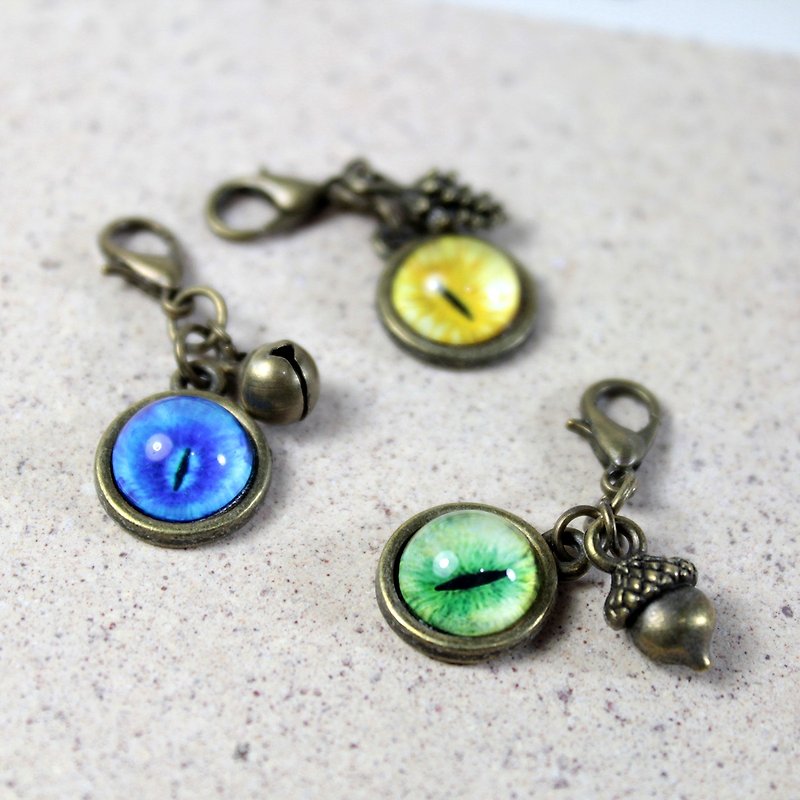 Cat EYE 10mm cat eye charm - Charms - Other Metals Multicolor