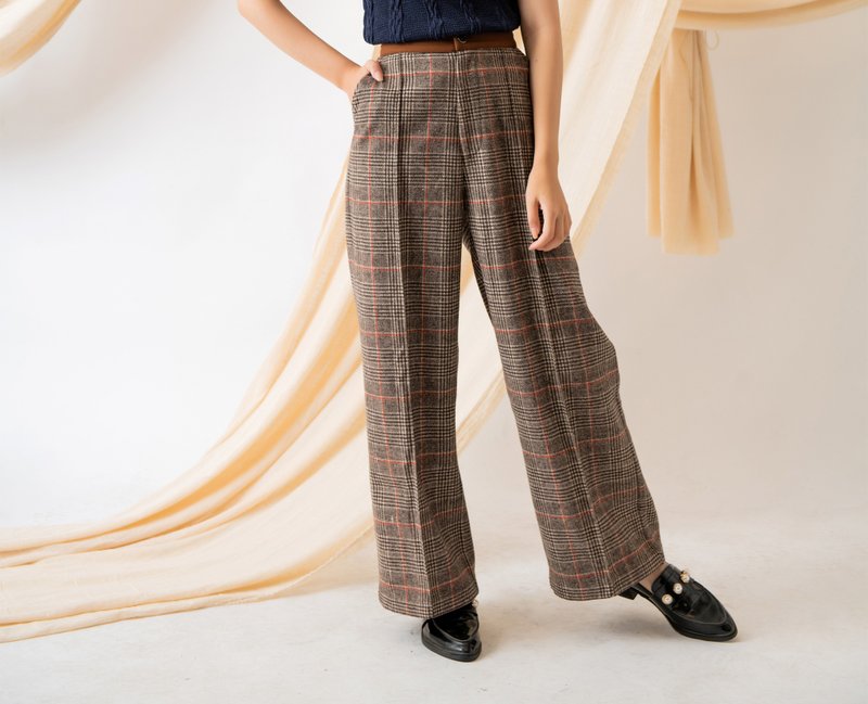舒活 直筒長褲Hygge High Waisted Pants - 女長褲 - 聚酯纖維 咖啡色