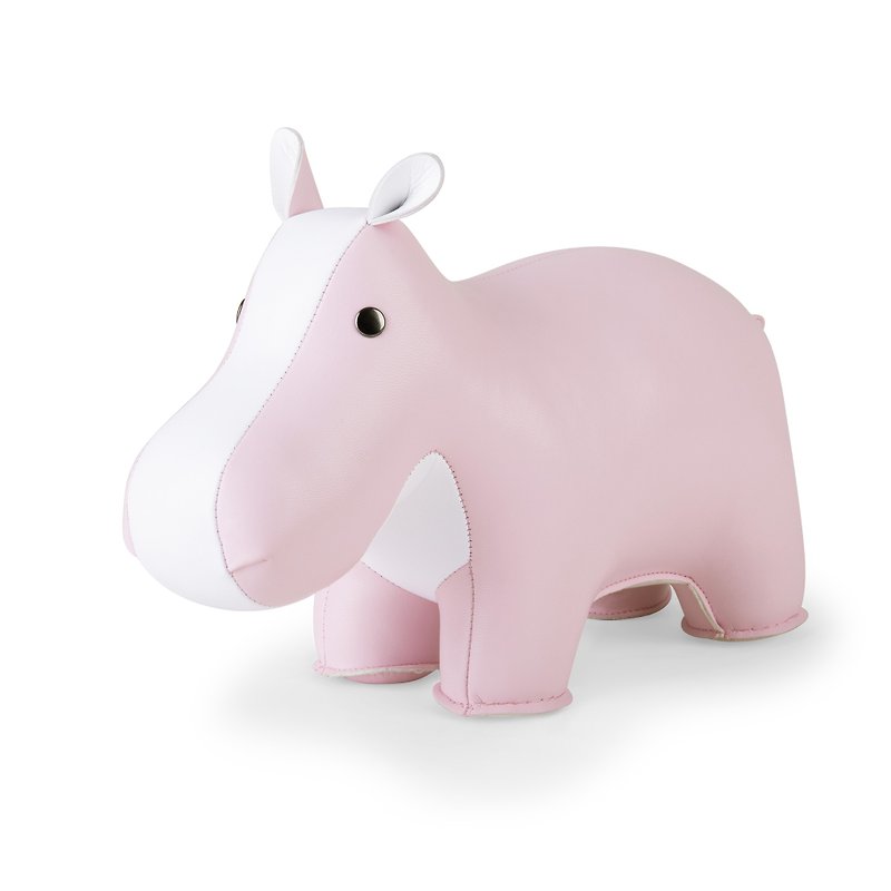 Zuny Pink Charity - Hippo Shaped Animal Paper Town - Items for Display - Faux Leather Multicolor