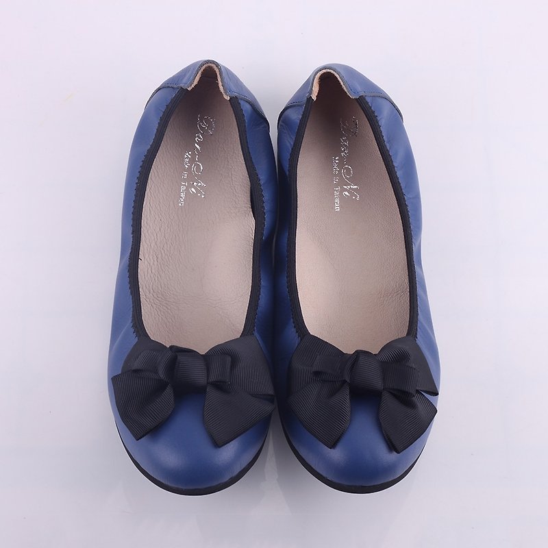 Maffeo Doll Shoes Ballet Shoes Ribbon Belt Genuine Leather Belt Doll Shoes - Mary Jane Shoes & Ballet Shoes - Genuine Leather Blue